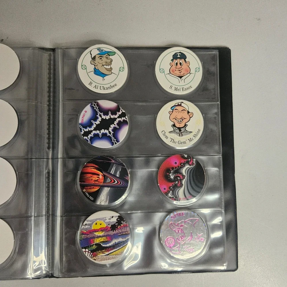 Vintage 90s Pogs Milkcap Collection Hawaii Lot Binders Slammers Disney NASA Trov